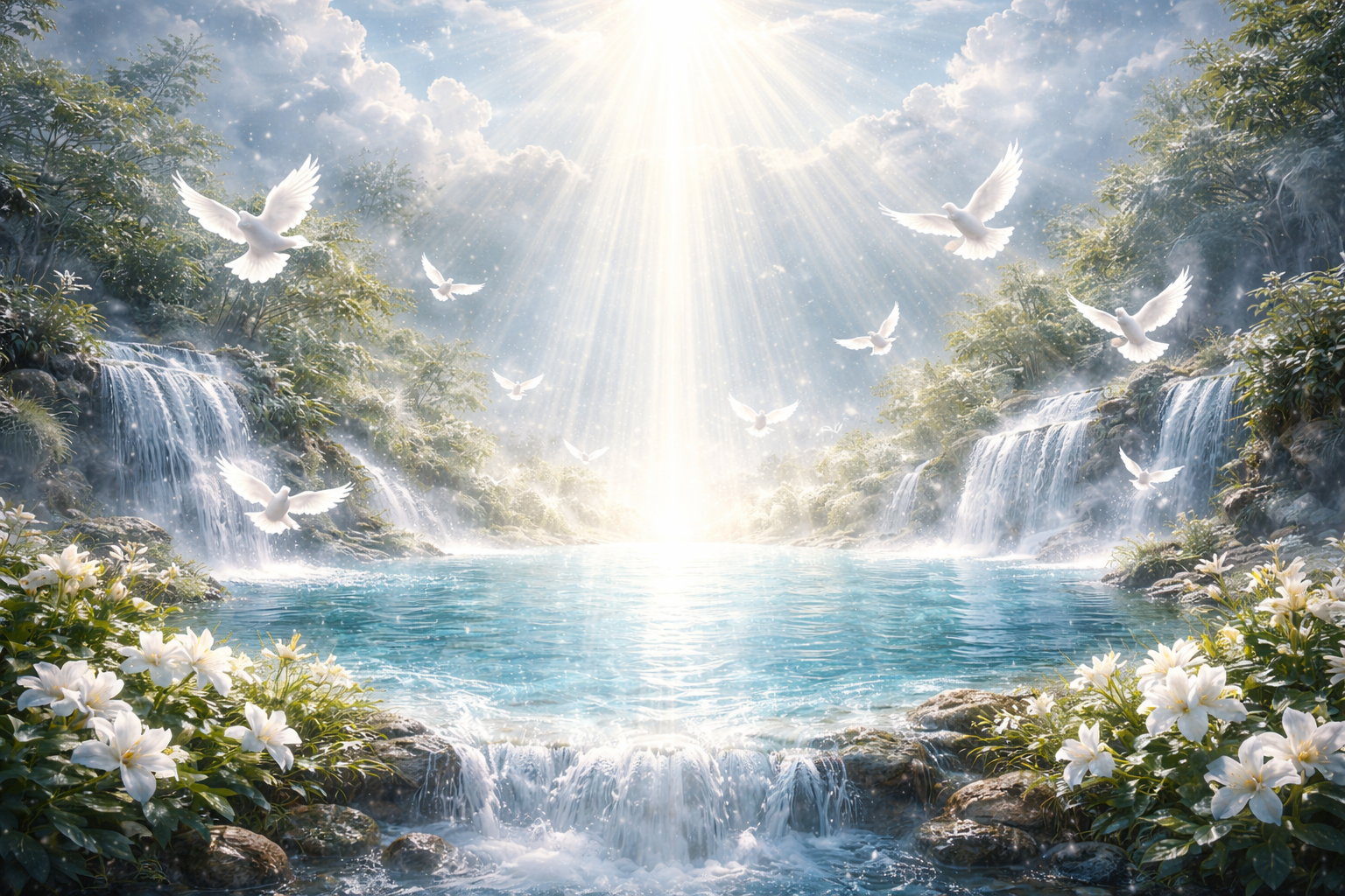 Symbolic representation of absolute purity and light, illustrating Allah's name Al-Quddus.